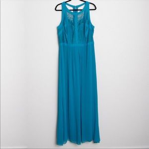 City Chic Panelled Bodice Lace Chiffon Maxi Dress